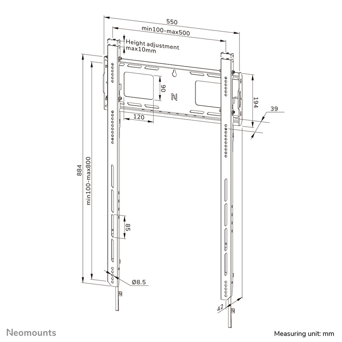 TV-Montering Neomounts WL30-750BL18P 100 kg 98"